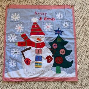 Pottery Barn Kids Festive Snowman and Tree Advent Calendar - Red, Green, Blue